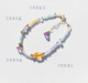 Pop's original design natural amethyst, tanzanite, aquamarine, gold and amber, American 14K gold-filled beaded fortune bracelet, a customized bracelet