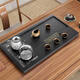 Synthetic black gold stone tea tray, household tea table, kettle, one-piece office fully automatic set, one-piece stone tea tray, 80*45 length + bottom water glass furnace (one piece)
