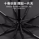 Jingxianju Automatic Umbrella Large Reinforced Thickened Strong Wind-Resistant Umbrella Fully Automatic Super Shade Men's Sun Umbrella Rain or Shine [Noble Black] Fully Automatic Enlargement - 10 Ribs