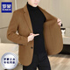 Romon double-sided woolen coat men's youth business casual woolen woolen coat men's autumn and winter high-end woolen suit men DY3302 khaki herringbone L recommended 120-135Jin Jin equals 0.5 kg
