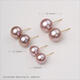 Duxi Purple Pearl Earrings 18K Gold Strong Luster Edison Colored Freshwater Pearl Earrings 9-10mm for Mom