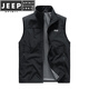 JEEP SPIRIT vest men's 2025 new spring and autumn workwear stand-up collar sleeveless middle-aged vest jacket off-white spring and autumn M