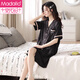 Modal nightgown for women in summer ice silk short sleeve thin women's home clothes pajamas sexy cool 2024 new summer style GLQ6210 M (160)