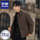 ROMON Double-sided Velvet Jacket Men's Woolen Woolen Coat Short Jacket Autumn and Winter Thickened Lapel High-end Business Men's Clothing Black/(Removable Down Liner) M (120Jin Jin is equal to less than 0.5 kg)