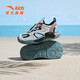 Anta children's sandals men's children's shoes 2025 summer new product Baotou breathable children's sports shoes tracing the stream beach shoes [men's style] gray/mud lime/purple 9906H-1 31