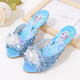 Ye Yu Silver Children's Crystal Slippers Fashionable Children's High Heel Slippers Frozen Princess Elsa A516-3 Silver 29 Inner Length 18cm (size is too small)