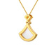 Juke Dada Jewelry 18K Gold Diamond White Shell Pendant Small Skirt Fashionable Sweet Neck Jewelry Gift for Girlfriend or Wife 18K Gold Diamond White Shell Pendant