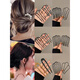 Princess Xiang's lazy hairstyle artifact, ball hairpin, comb hairpin, black U-shaped hairpin, professional style headdress for women, four-tooth style (set of two)