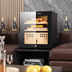 Double cigar cabinet, constant temperature and humidity, ammonia removal, household cedar wood liner, moisturizing, small mini refrigerated cigar cabinet, 0.52 meters high, black