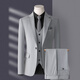 Bird-like suit suit for men, three-piece Korean style slim business casual suit for groom and wedding, medium gray, top + pants + vest, free lining L