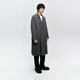 Mai Meng MM Mai Meng men's 24 winter new loose mid-length double-breasted coat woolen coat 9FC170081 Gray S