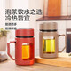 
Glass water cup business cup large capacity men and women with lid brew tea cup household tea partition handle cup business handle cup black 500ml 1 piece