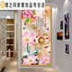 Self-adhesive wallpaper entrance decoration painting wall painting sticker vertical mural entrance entrance corridor wallpaper background wallpaper painting silver camel color 693 Fulu Ping An whole picture paste Large size: width 88cmx height 176cm