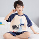 Coton pur coton nezha boy pyjamas mince adolescent à manches courtes parent-enfant de costume de quatre vêtements pour enfants à la maison [100% coton pur] ym-692 Egg Party 165 [l code] hauteur recommandée 158-163 cm