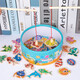 Children's fishing toys 1-2-3 years old magnetic wooden infant boys and girls early education development intelligence set 31 fish + 2 fishing rods color box
