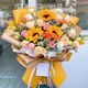 Eswina Flower Express Sunflower and Rose Mixed and Matched Bouquets Birthday Gifts Delivered Nationwide in the City Sunflower and Champagne Mixed and Matched Bouquets Recommended by the Store Manager