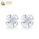 China Gold (CHINA GOLD) four-leaf clover earrings PT950 platinum new style earrings for women, light luxury Valentine's Day birthday gift for girlfriend and wife PT950 platinum four-leaf clover earrings, about 1.3g