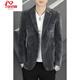 An Chuxia Spring and Autumn Men's Suit Jacket Korean Style Slim Corduroy Suit Men's Trendy Handsome Casual Single Suit Top Gray XL