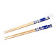Jingdie blue and white porcelain printed bamboo chopsticks for home use, hotel and catering, disposable chopsticks, individually packaged, no paint, no wax, natural bamboo chopsticks, blue and white porcelain printed bamboo chopsticks - 100 pairs, 6.0mm*24cm (individually packaged)