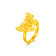 Mengjinyuan pure gold ancient gold ring for women, hollow filigree butterfly dance gold ring as a birthday gift for girlfriend, about 4.74g
