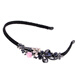 Qumeisi imitation pearl hairband for women, simple Korean headwear, rhinestone bow, versatile headband for going out, bangs clip, hairpin for women, flower after flower