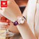 
OLEVS Swiss certified brand watch women's fully automatic mechanical watch fashion temperament women's watch hollow women's watch gift OLEVS-6636-Purple skin powder
