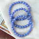 Shiyi Natural Crystal Tanzanite Round Bead Single Circle Bracelet Women's Crystal Colored Gemstone Bracelet Jewelry Gift Tanzanite About 8MM Send One Piece