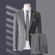 Bird-like suit suit for men, three-piece Korean style slim business casual suit for groom and wedding, medium gray, top + pants + vest, free lining L