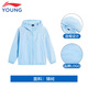 Li Ning children's sports windbreaker boys 2025 spring and summer new cardigan hooded thin sun protection clothing New Aurora Blue 45-2 130