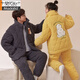 Modal couple pajamas for women winter coral velvet three-layer quilted jacket new thickened plus velvet men's flannel zipper home clothes 669401 female-889401 male M female recommended weight 80-100Jin Jin equals 0.5 kg