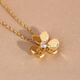 Shiniao 18K gold clover small gold flower rose gold necklace women's diamond color gold four-leaf clover AU750 light luxury clavicle chain 18k gold