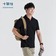 Shirushi 2025 new product POLO shirt men's short-sleeved seagull collar summer lapel t-shirt business commuting casual P12-03 Khaki XL