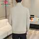 Pierre Cardin Jacket Men's Spring and Automne Trendy Men's Casual Jacket 2025 Nouveau jeunesse de vent de vent Spring High-Deaire Top Gray 695 [Même style dans Counter Mall Counter] 2xl Environ 135-150Jin [Jin est égal à 0,5 kg]