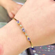 OEMG925 silver gold-plated natural tanzanite bracelet with flashing fire main stone 3*5mm 925 silver precision inlay