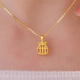 GRAYCEWODY Old Phoenix 999 Gold Ruyi Abacus Blessing Bag Necklace Women's Foot Gold Mini Abacus Clavicle Chain Pendant Lucky Blessing Blessing Blessing Blessing Gold Necklace + Certificate