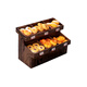 Mini simulated bread cabinet children's house play house convenience store scene bread food play model DIY toy small ornaments Apricot color bread combination cabinet B series 49-piece set