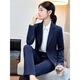Small suit suit for women new style women's black formal temperament work clothes hotel manager work clothes suit black suit + pants 2XL about 115-124 Jin Jin equals 0.5 kg to wear