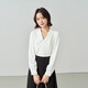 Lady Bird white v-neck shirt women's suit inner defense top professional attire interview formal shirt