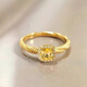 Fat Donglai same style 18K gold silver-covered gold ring 999 female color sugar cube moissanite diamond ring 18k open finger sugar cube ring