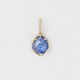 Pop Japanese agete style natural lapis lazuli tanzanite ring pendant hollow wings 925 silver gold-plated necklace pendant