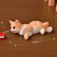 Handmade little orange cat ornaments, simulated kitten desktop small ornaments, creative micro-landscape resin crafts, children's cards, side-lying kitten (orange version)