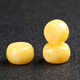Fat Donglai's same style beeswax single bead oil yellow drum bead button large size diamond accessories top beads white flower honey 27x17mm one piece