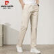 Pierre cardin casual pants men's summer thin loose straight versatile pants men's breathable pure cotton men's clothing beige XL