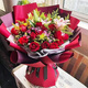 Romantic season flower express delivery in the same city. Red rose bouquet to express love to girlfriend, birthday gift, wedding anniversary, national flower shop. 19 red roses + 6 pink lilies. Delivery today - flower delivery time can be made by appointment.