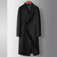 Magiopy Luxury High-End-Markenmarke Herrenmantel Herbst und Winter lange überknee Doppelreihe Casual Woll warme Jacke Schwarz M 170