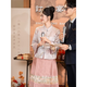 Yingwen Man Ting Fang Nian New Chinese Wedding Clothes Horse Face Skirt Summer Suit 2025 New Top Engagement Wedding Dress Happy Nian Top + Skirt Two-piece Set High Quality S Recommendation 85-100Jin Jin is equal to 0.5 kg
