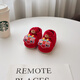 Miduer Newborn Shoes Spring and Autumn Baby Toddler Shoes Soft Sole 0-1 Year Old Daytime One-Year-Old Cloth Front Cartoon Cannot Fall Off Caifulong (Red Elastic Cord Cotton Shoes) 11 S Inner Length 10.5cm Recommended for 0-6 Months