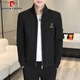 Pierre Cardin Jacket Men's Spring and Automne Trendy Men's Casual Jacket 2025 Nouveau jeunesse de vent de vent Spring High-Deaire Top Gray 695 [Même style dans Counter Mall Counter] 2xl Environ 135-150Jin [Jin est égal à 0,5 kg]