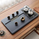 Synthetic black gold stone tea tray, household tea table, kettle, one-piece office fully automatic set, one-piece stone tea tray, 80*45 length + bottom water glass furnace (one piece)