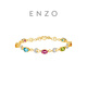 Chow Tai Fook ENZO Neon Carnival 18K Gold Colorful Gemstone Diamond Bracelet Women EZV8901 Birthday Gift 15cm